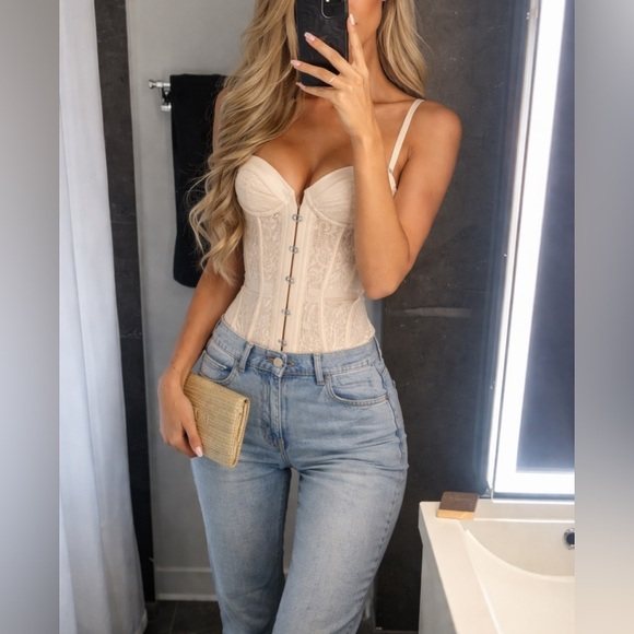 House of CB Tops - House Of Cb Lace Boned Corset
